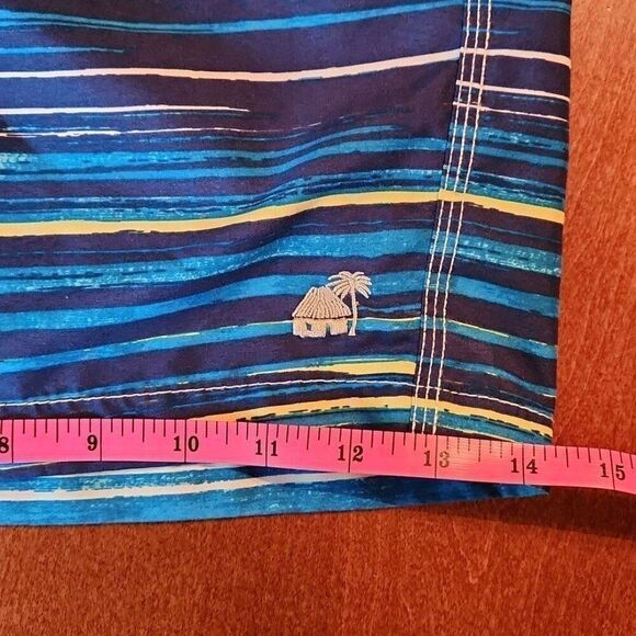 CARIBBEAN JOE Swim Trunks Shorts, Beachwear Drawstring, XXL, Blue & White - Picture 6 of 12